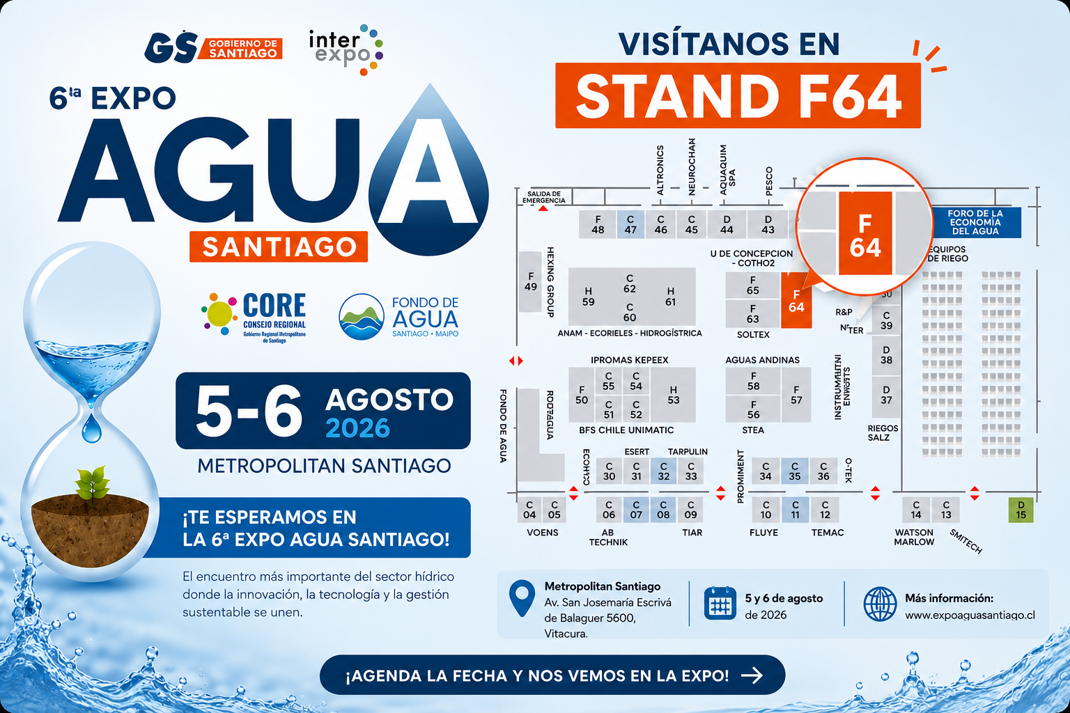 Visítanos en la 6ª Expo Agua Santiago — Stand F64